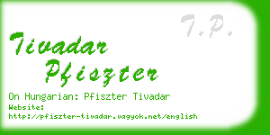 tivadar pfiszter business card